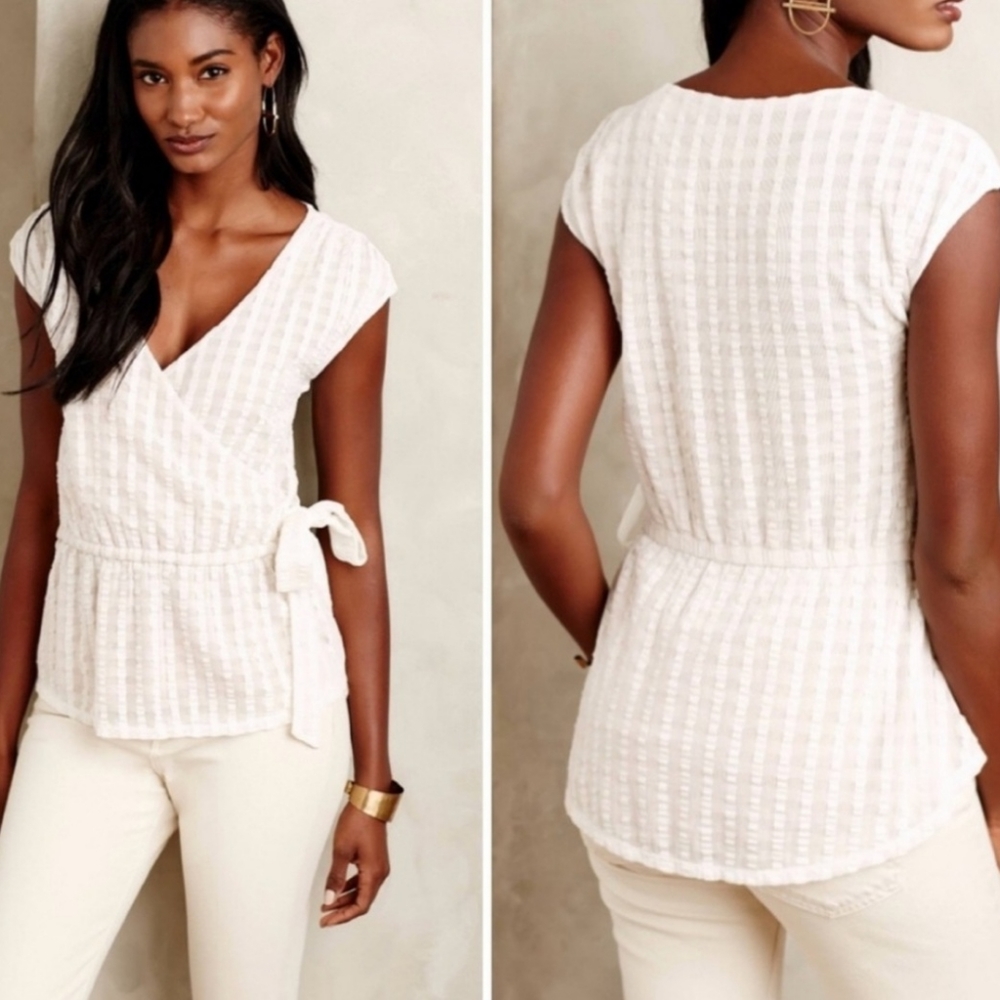 Anthropologie Deletta wrap top